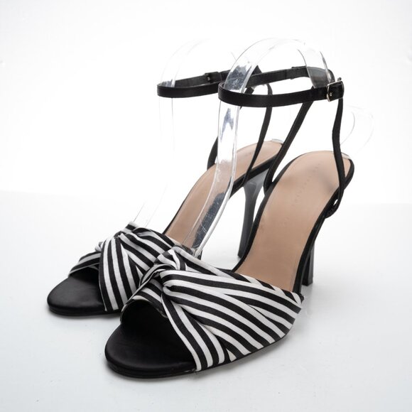 ZARA Trafaluc black white stripe high heels size 40 - Picture 6 of 12